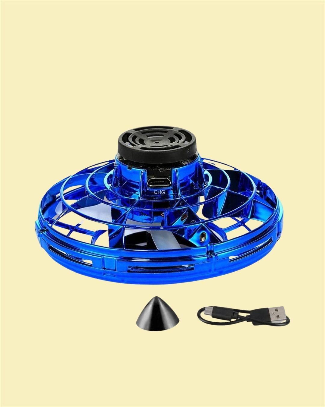 Flying Spinner UFO with LED Lights – Rechargeable Hand-Controlled Drone