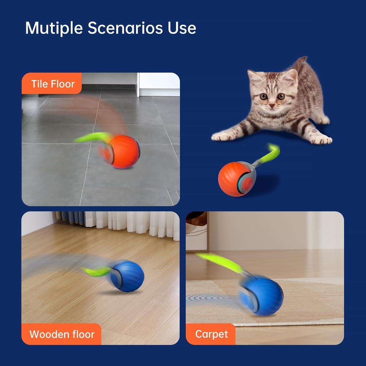 WhirlPaw™ Smart Rolling Ball - The Ultimate Interactive Cat Toy!